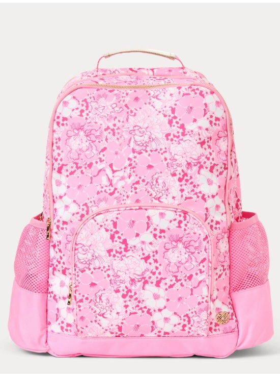 Lilly Pulitzer Handbags - Lilly Pulitzer Printed Backpack Conch Shell Pink Burst of Joy Floral Bookbag NWT